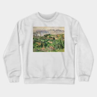 View of the Bay of Marseille with the Village of Saint-Henri by Paul Cezanne Crewneck Sweatshirt